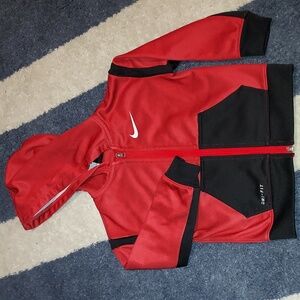 Red Nike zip up sweater 24 months